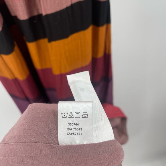 LOFT ANN TAYLOR Maxi Dress Size 8 Stripes Block Colorful Halter Tie Neck Casual - Picture 16 of 16